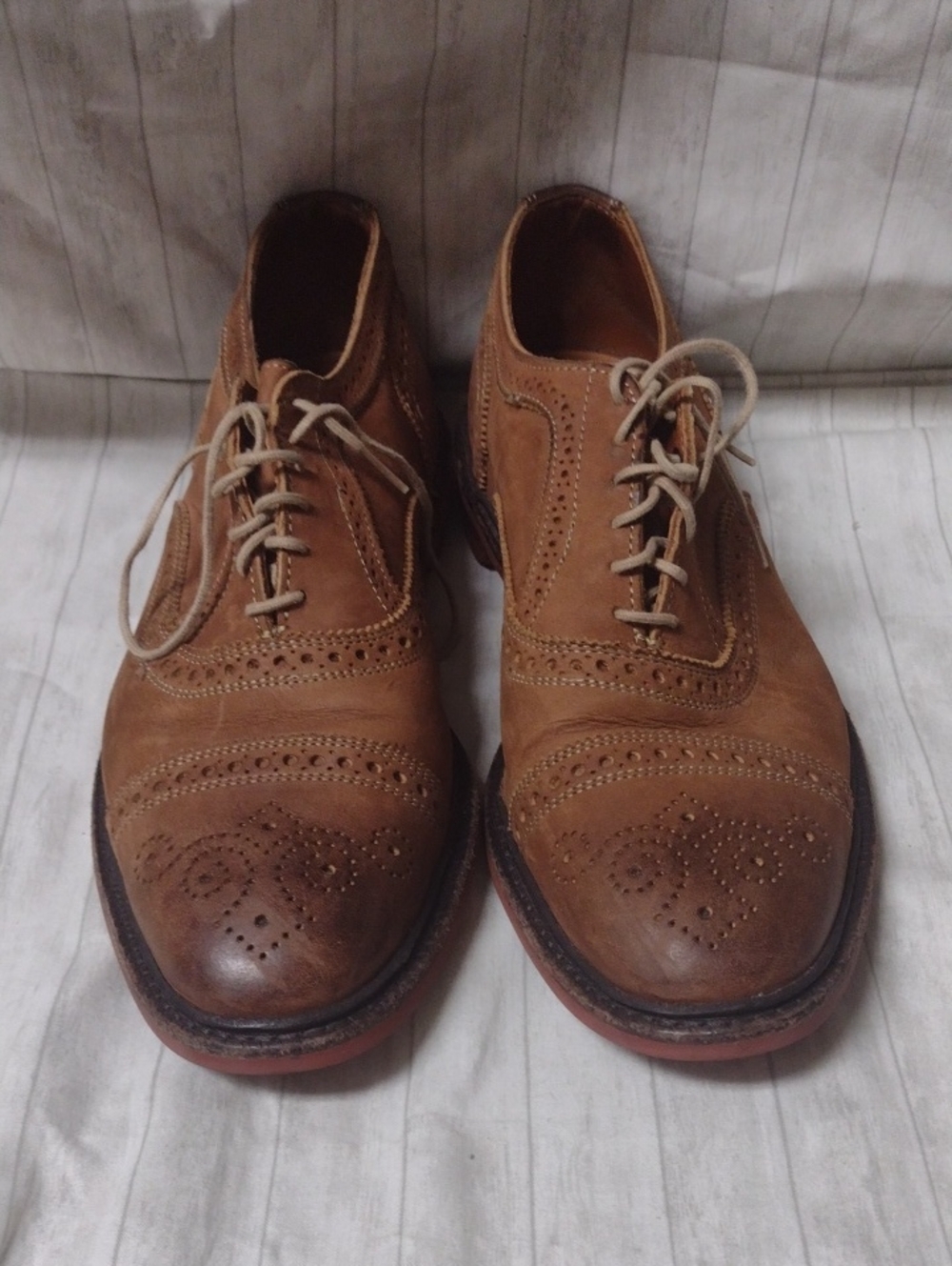 Allen Edmonds Brown Leather Wingtip Oxfords (J1195)